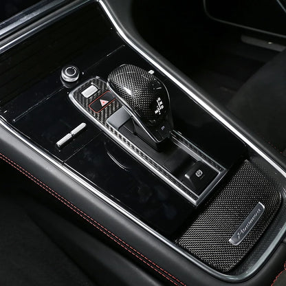 For Porsche Panamera 971 2017-2021 For Cayenne 2018-2023 Real Carbon Fiber Car Center P Button Part Cover Trim Car Accessories