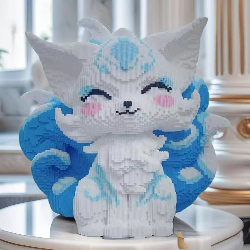 Blue Nine-Tailed Fox Building Block Set - 7125 Pieces | Very Suitable for Adults and Youth. | Ideal Gifts for Christmas, Halloween.