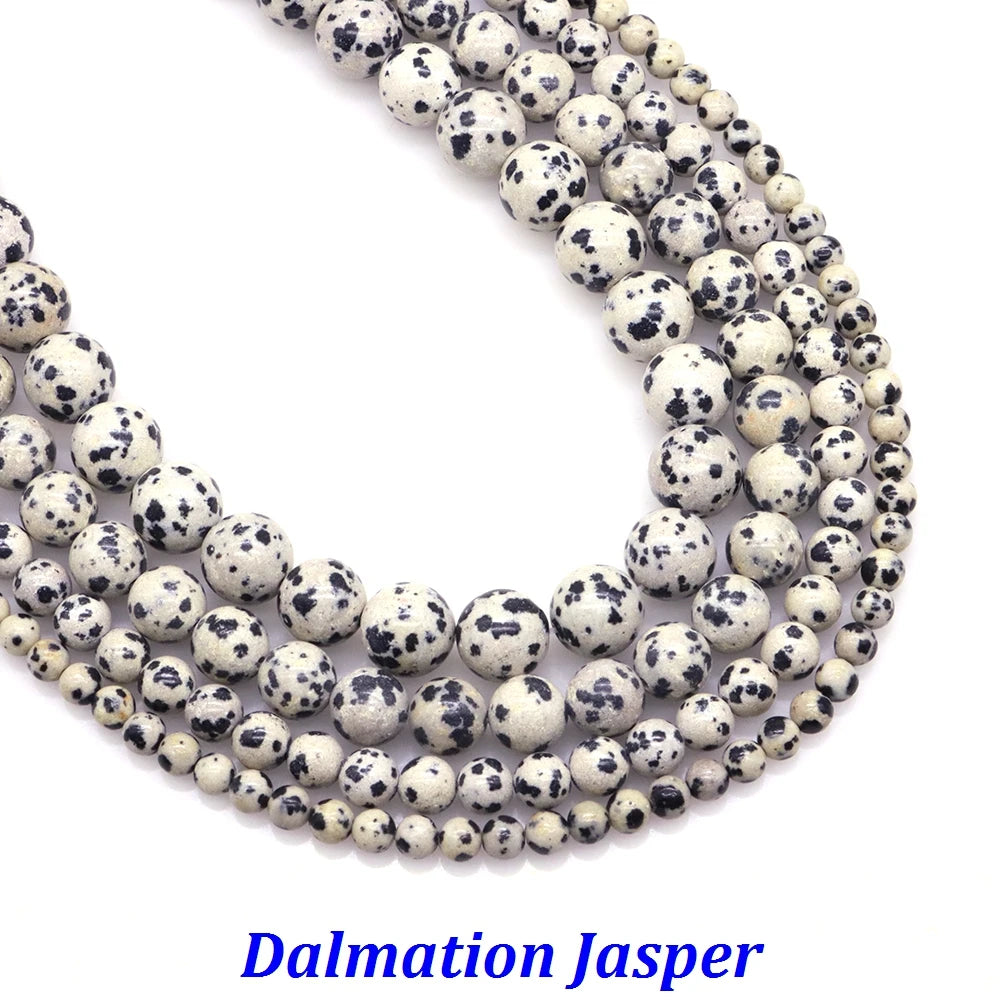 Natural Stone 4 6 8 10mm Round Leopardskin Jaspers Stone Spacer Loose Bead For Jewelry Making DIY Bracelet Needlework Accessorie