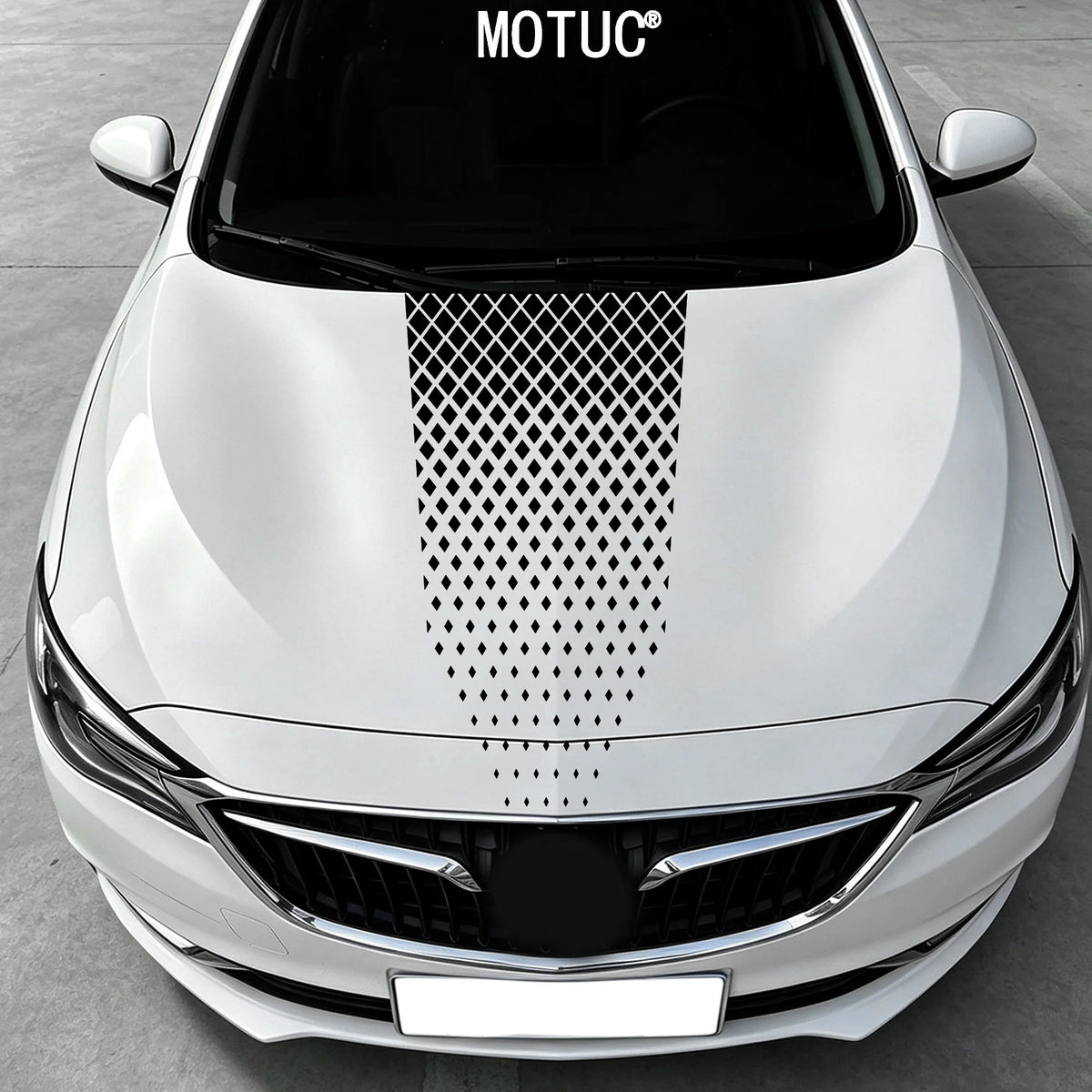 Diamond Rhombus Mesh Engine Hood Sticker Universal Car Hood Decal Self‑Adhesive Waterproof Cool Auto Exterior Tuning Accessory