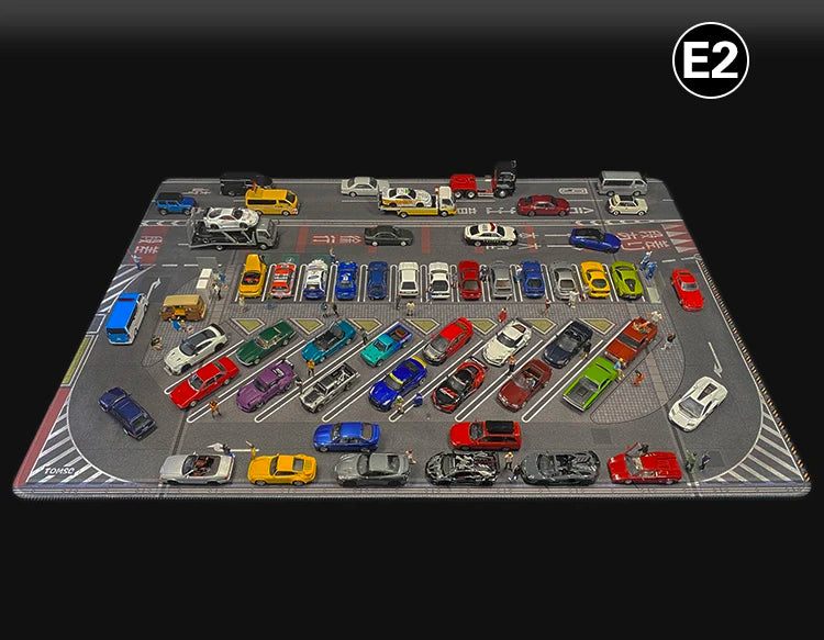 80CM 1:64 Scale Model Car Scene Mat Large Parking Lot Mat for Diecast Vehicle Scene Display Toy Mouse Pad Scene Show Toy