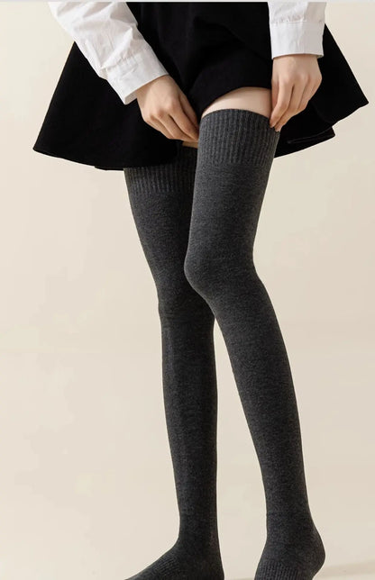 Winter Thigh High Cotton Socks For Women 80-100cm stockings Japanese Lengthened JK Lolita Stockings Over The Knee Socks Slim