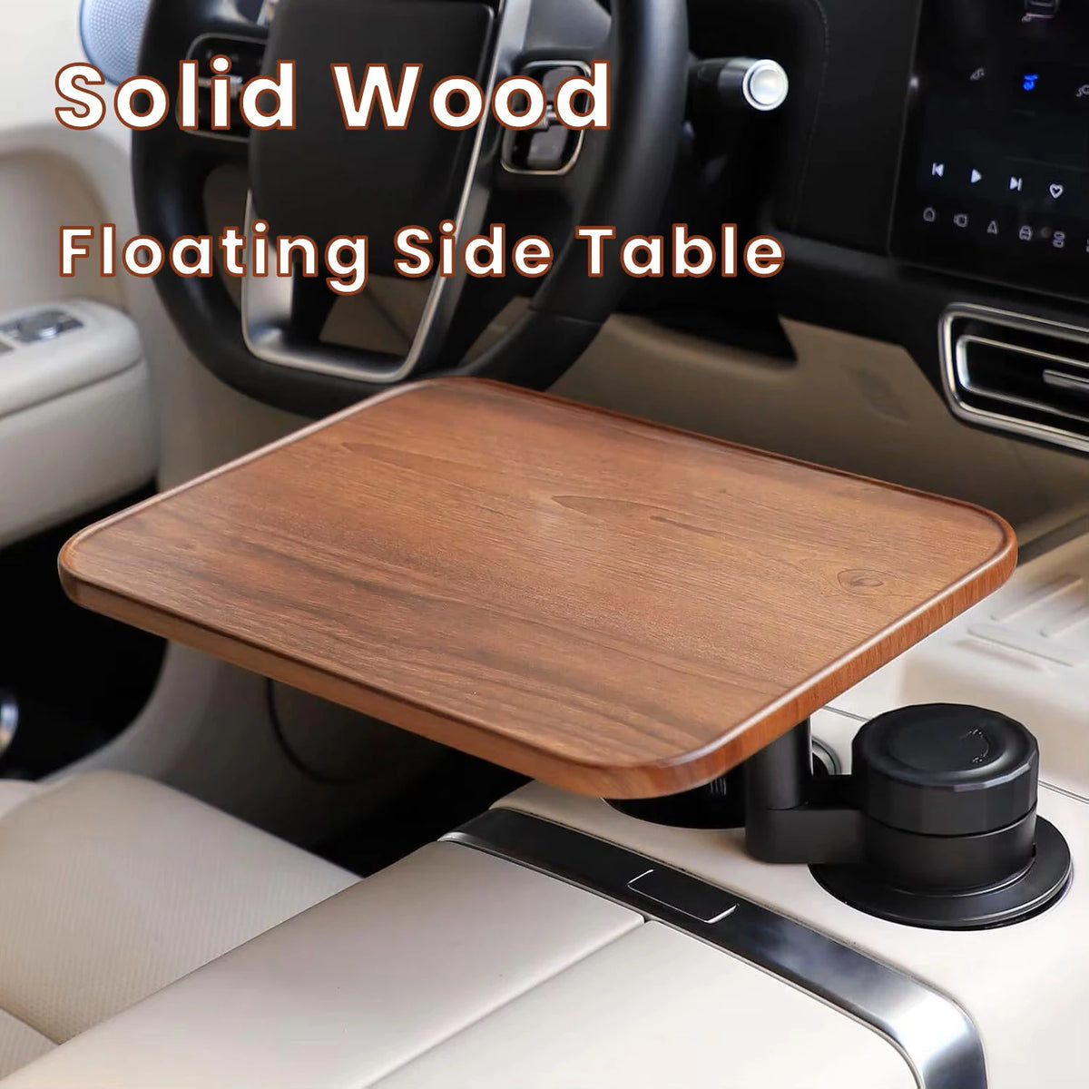 Fold-down Tray For Cars Multi-Function Drink Holder with Food Table 360-Degree Adjustable Base Tray for Snack