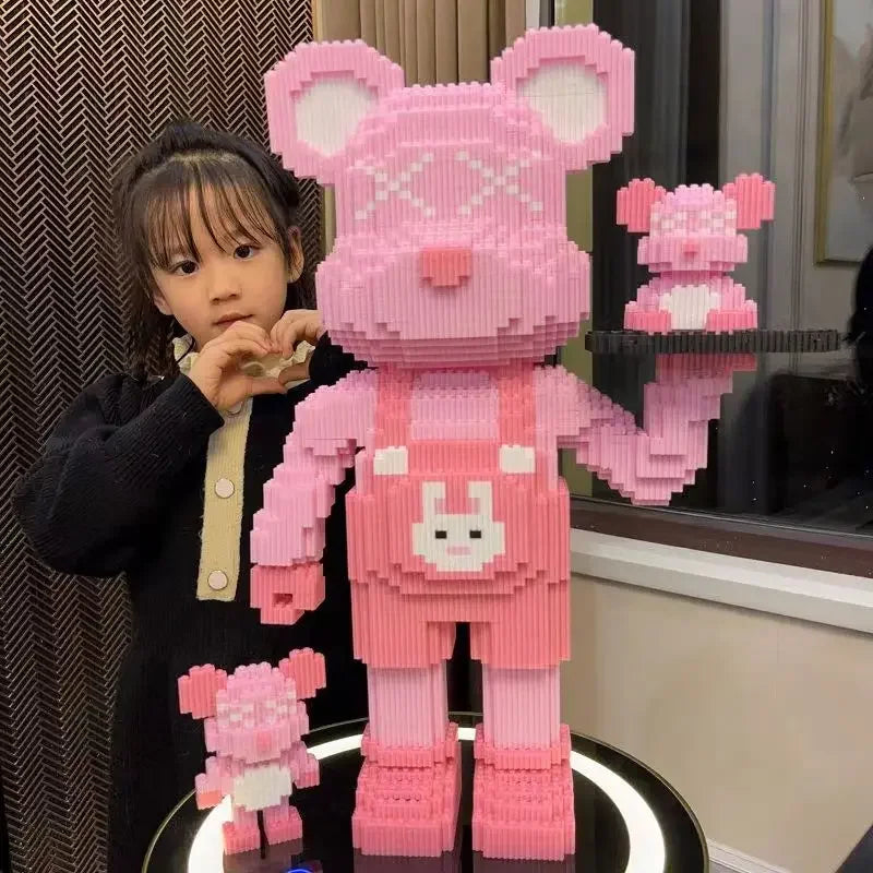 Violent Bear Building Blocks Couple's Tray Small Particle Assembled Toy High Beauty Ornament Holiday Birthday Gift