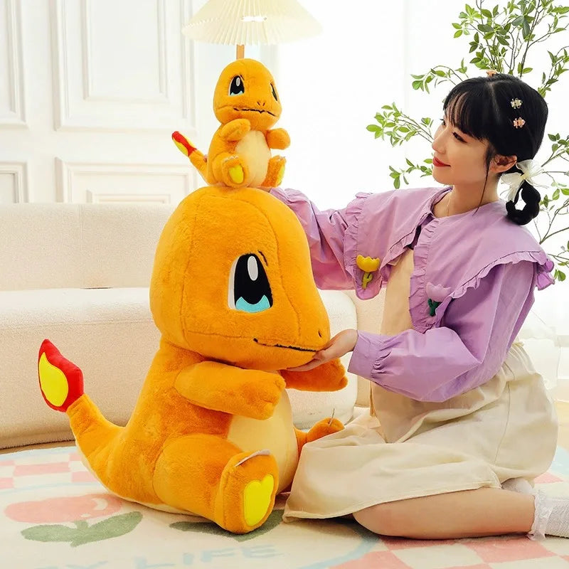 35-60CM Big Size Pokemon Charmander Plushies Squirtle Cartoon Anime Peluche Ornament Comfortable Soft Doll Children Toy Gift