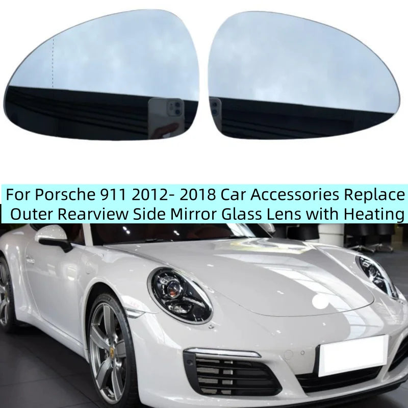 For Porsche 911 2012 2013 2014 2015 2016 2017 2018 Car Accessories Replace Outer Rearview Side Mirror Glass Lens with Heating