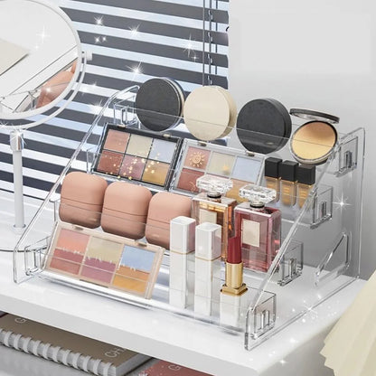Transparent Ladder Display Rack, Hand Account Tape and Sticker Storage Rack, Cosmetics, Perfume, Nail Polish Storage Box