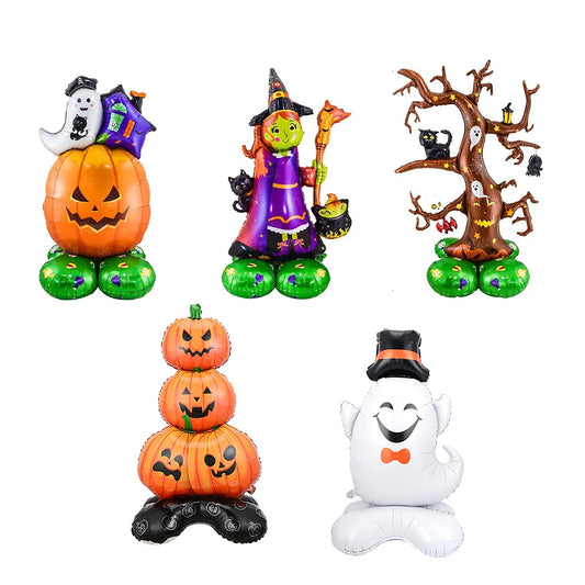 1Set Halloween Foil Balloons,Pumpkin Ghost Witch Aluminium Foil Balloons, Halloween Party Home Decorations