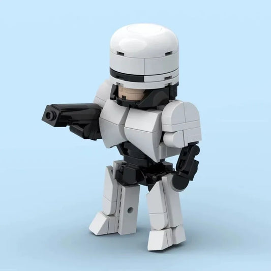 MOC Building Blocks Mechanical Police Officer, Children's Assembly Toy, Robot Model Decoration Item, Boy's Birthday Gift