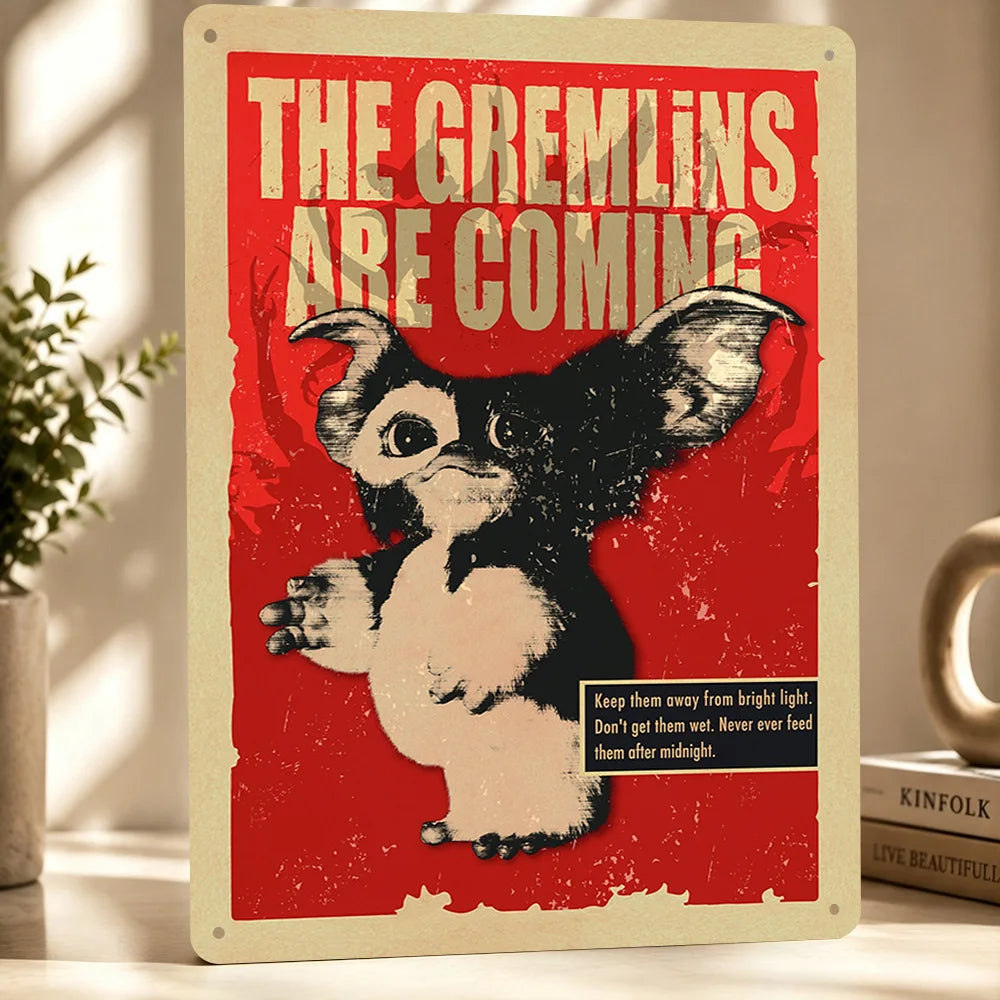 Gremlins Aluminum Posters Customized Metal Tin Sign Vintage Premium Dramatic Screen Scene Wall Art For Film Fans And Theaters