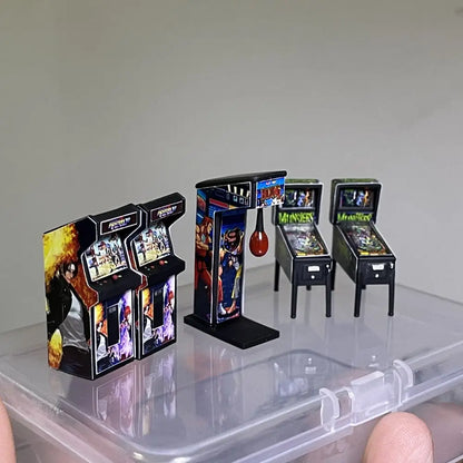 1:64 scale Arcade Pinball Machine Miniature Model Garage Modification Store Decoration Scene  Auto Repair Shop Figure Accessorie