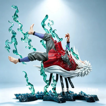 24cm Naruto Shippuden Jiraiya Anime Figure Battle Scene Statue PVC Collectible Model Ornament Desktop Birthday Christmas Gift