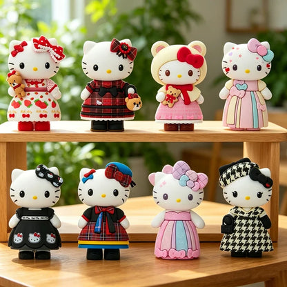 Cute Kt Cat  Elegant Socialite Series Blind Box Kawaii Collectible Action Figure Desktop Decoration Holiday Gifts For Friends