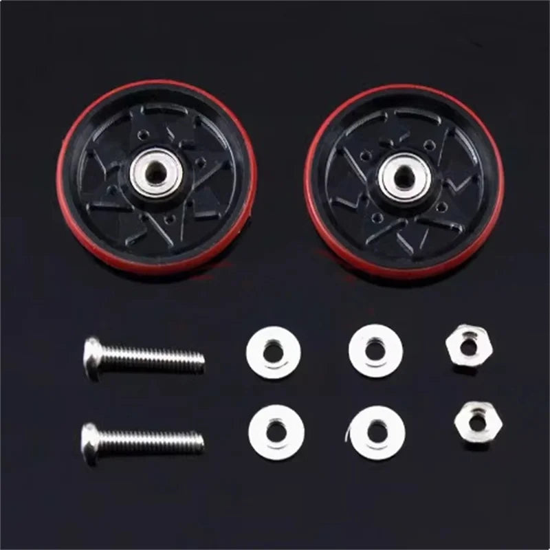 Homemade Tamiya 4WD accessories 19mm aluminum alloy guide wheel plastic wrapped edge low friction metal guide wheel