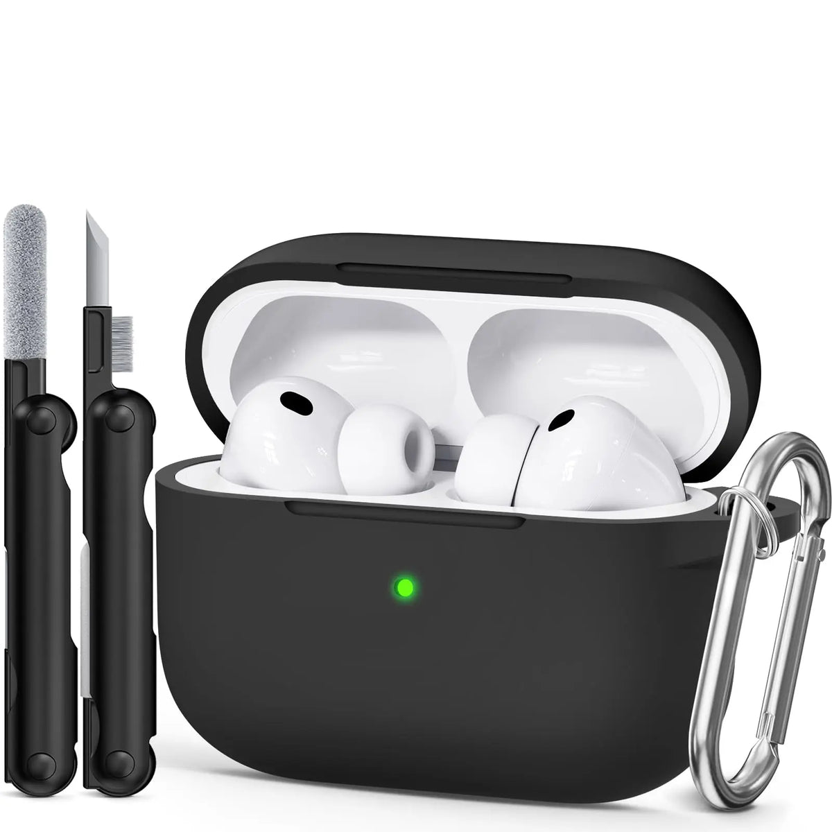 for AirPods Pro 3 Case with Cleaning Kit Soft Silicone Protective Cover for Apple AirPods Pro 3rd Generation Cases with Keychain