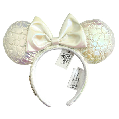 2025 Disney Solid Color Minnie Mouse Ear Headband Large Sequin Hairbands Party Christmas Halloween Cosplay Costume for Girls