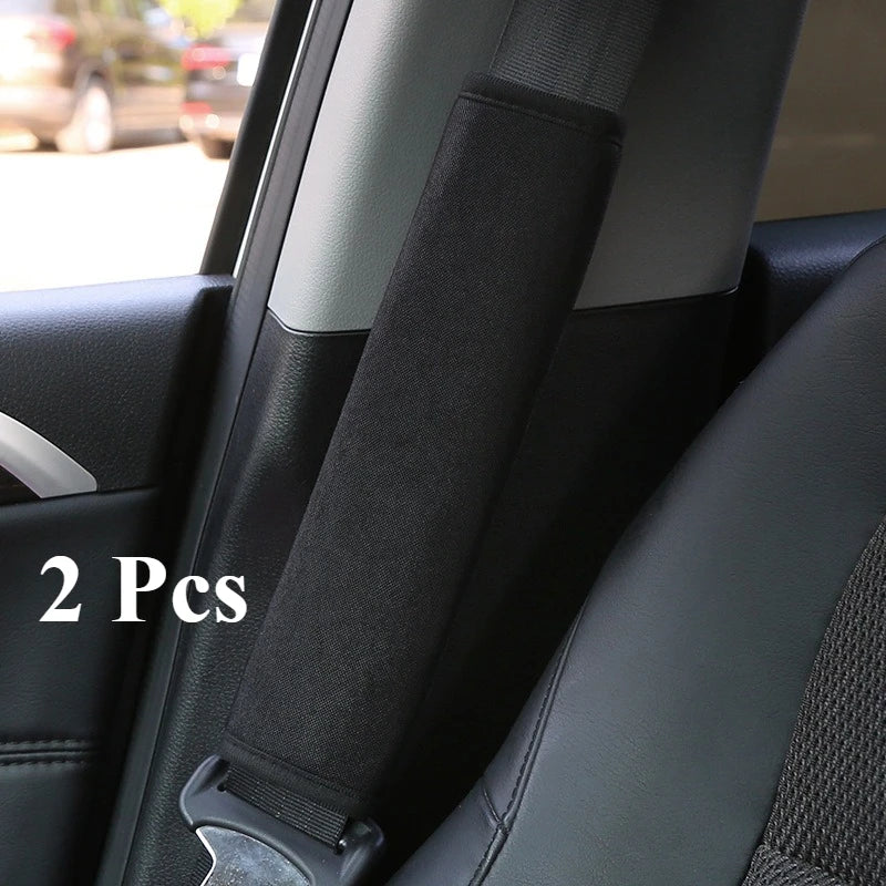 2 Pcs Seat Belt Cover, Soft Shoulder Pad for Comfortable Driving Compatible with All Cars SUV Trucks Backpack Strap Black