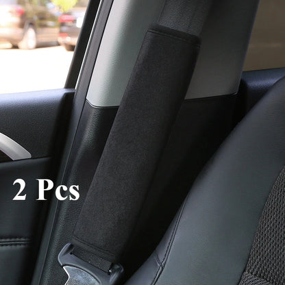 2 Pcs Seat Belt Cover, Soft Shoulder Pad for Comfortable Driving Compatible with All Cars SUV Trucks Backpack Strap Black