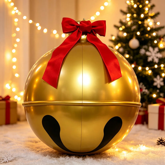 Christmas Inflatable Ball Xmas Snowflake Pattern Giant Ball for Indoor Home Outdoor Yard Winter Xmas Decor without Light