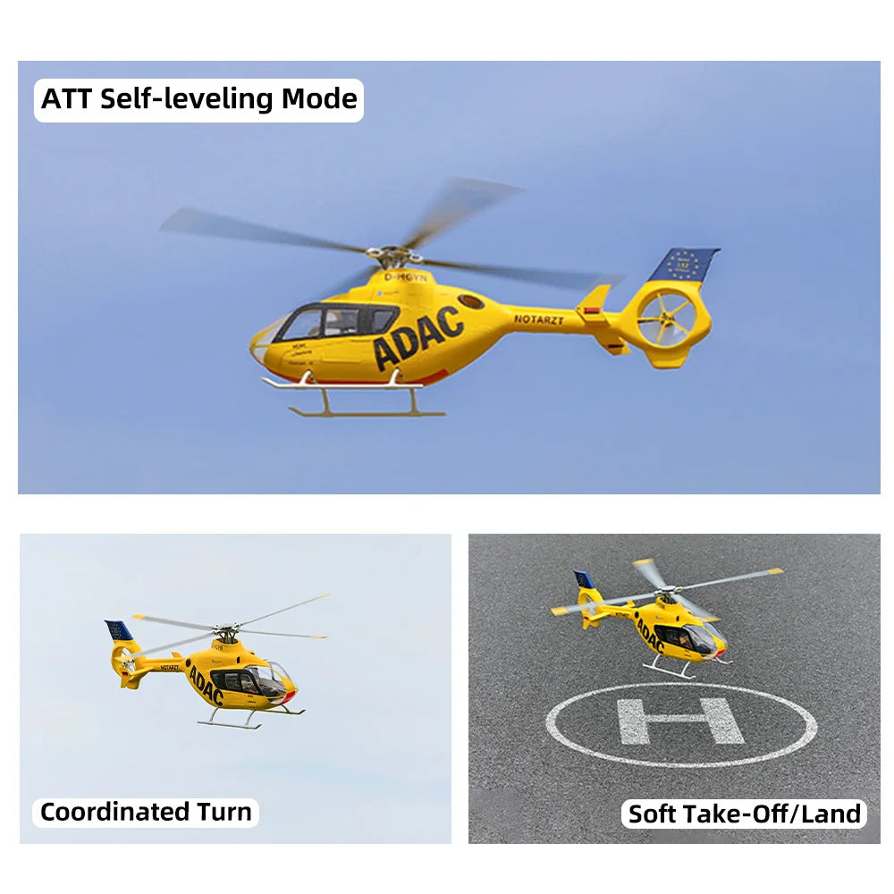 FLYWING EC135 RC Helicopter LED Light ACE Flight Control EC135 Scale Helicopter 470 Size RC Helicopters 4 Blade 6CH RC Helicopte
