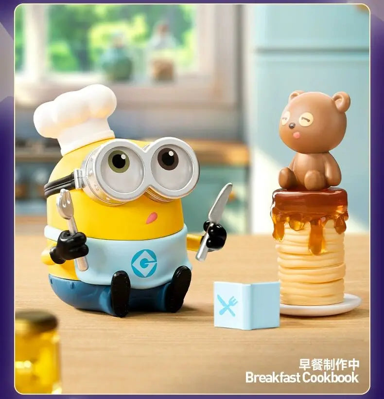 Original POP MART Minions Bedtime Stories By Bob And Tim Series Blind Box Anime Figure Mystery Box Desktop Toy Surprise Fan Gift