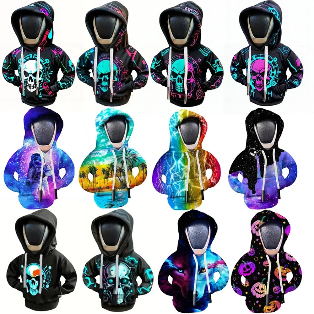 Universal Car Gear Shift Lever Cover Automotive Gear Shift Knob Sweatshirt Cover Vehicles Gear Knob Hoodies Interior Accessories