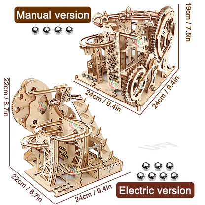 Ury 3D Wooden Puzzle Marble Run Set Track Device Mechanical Manual Model Science High Difficulty Maze Ball Assembly Toy