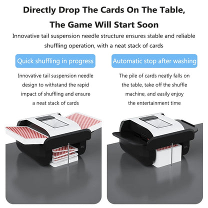 2000mAh Automatic Card Shuffler Rechargeable Electric Poker Card Shuffling Machine Auto Mixer Tool Device for Home Party Camping