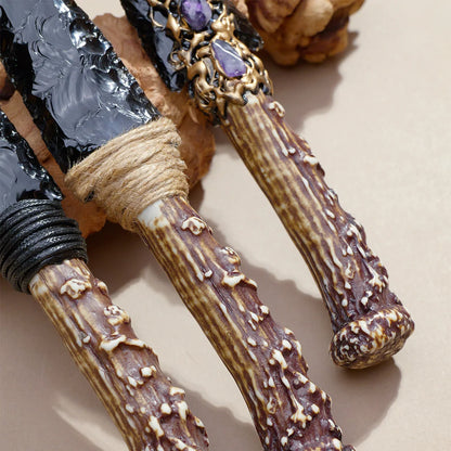 1PC Crystal Obsidian model | Natural Stone Model Knife | Polished Unbladed Craft | Crystal Decorative Art Not a real