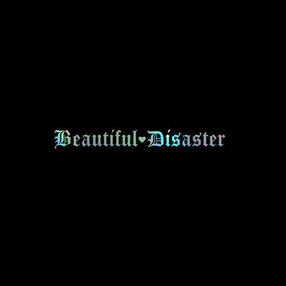 Beautiful Disaster Gothic Letter Vinyl Car Sticker JDM Modified Front and Rear Windshield Car Stickers Waterproof