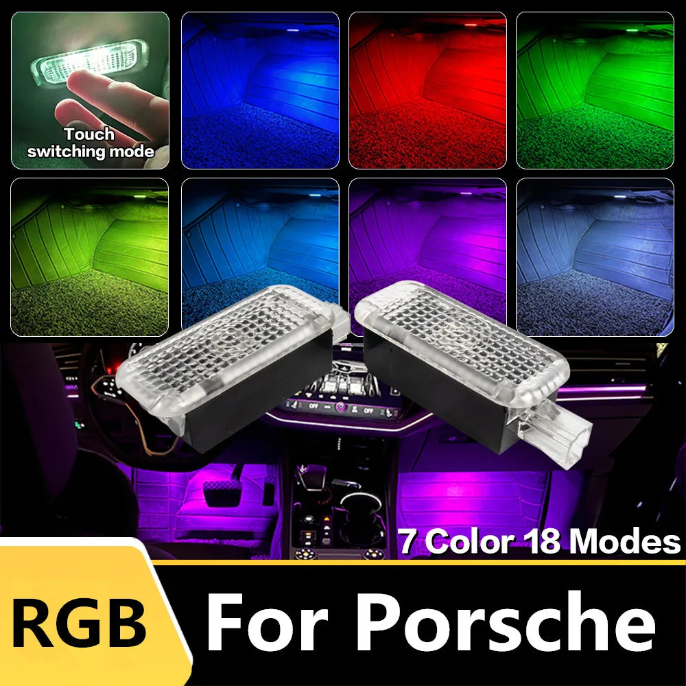LED Car Interior Atmosphere Lamp Footwell Light Decoration Accessories For Porsche Macan 95B Cayenne 9YA 957 955 Boxster 987 911