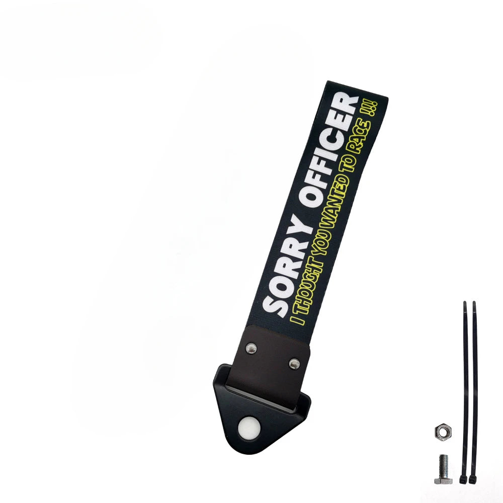 1PC New JDM Tow Strap Car Trailer Strap Tow Bar Nylon Car Tow Rope Hook Front Bumper Decorative Tow Hook Tuning shitbox