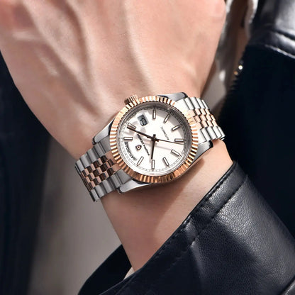 PAGANI DESIGN 2026 New Enamel Dial DD36 Luxury Silver Gold Automatic Watch For Men AR Sapphire crystal Mechanical Wristwatch Men