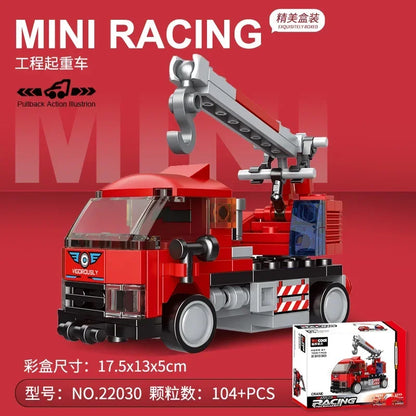 Racing Car Bus Engineering Vehicle Ambulance Pull Back Model Building Blocks Brick Toys Children Boys Compatible With Lego