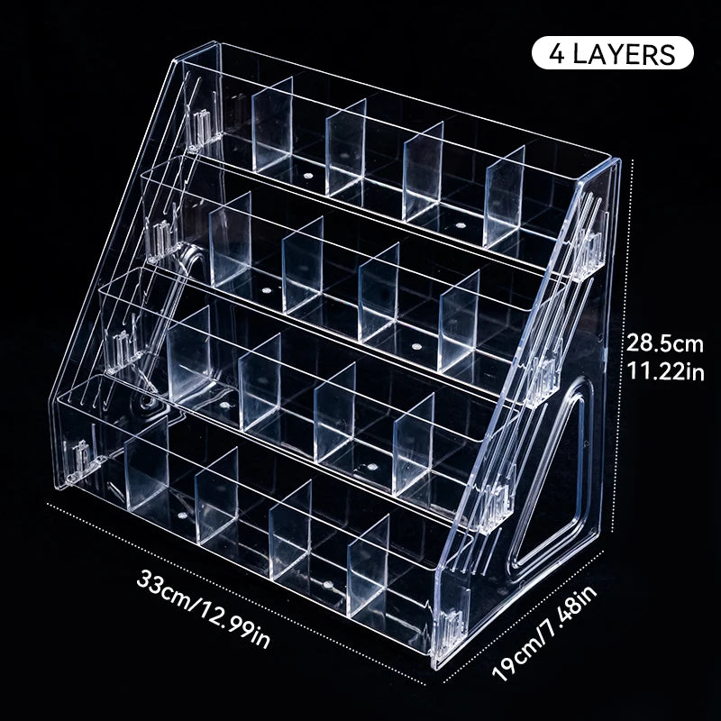 Clear Acrylic Nail Polish Display Stand Multi-layer Plastic Storage Rack UV Gel Shelf Quick Install Cosmetic Manicure Storage