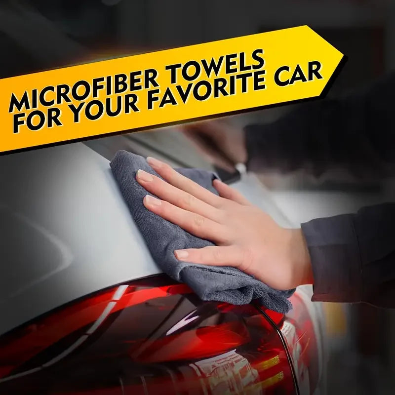 1/50pcs Thicken Microfiber Car Cleaning Towels Soft Quick Drying Windows Mirrors Wiping Rags Home Double Layer Clean Cloths