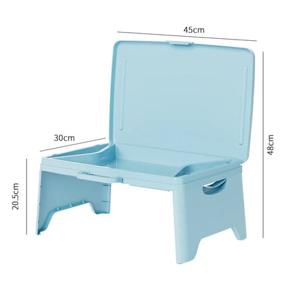Folding Lap Desk with Storage Dividers - Sturdy Laptop Tray & Serving Desk, Portable Bed Table with Organizer Compartments