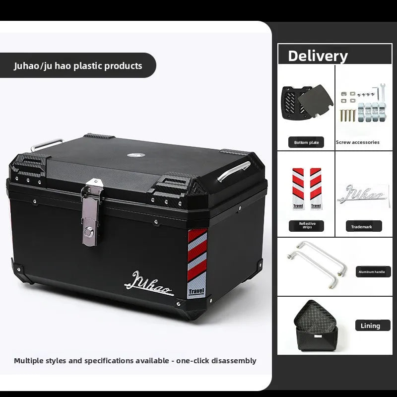 68L Electric Vehicle Trunk Large-Capacity Universal Motorcycle Tail Box Waterproof Electric Bike Delivery Storage Box