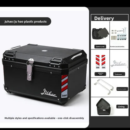 68L Electric Vehicle Trunk Large-Capacity Universal Motorcycle Tail Box Waterproof Electric Bike Delivery Storage Box