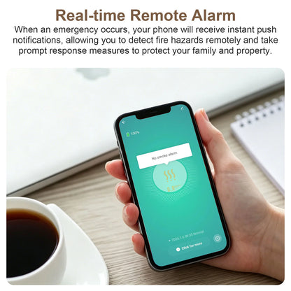 ZigBee WiFi Smart Smoke Detector Alarm, Works with Tuya Smart Life App Compatible Fire Sensor for Home Security, App Alerts
