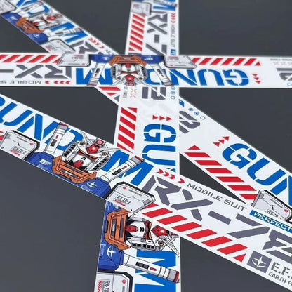 Residue-Free Gundam RX78 Waterproof Sticker & Decorative Tape for Desktops, Figurine Shelves, Bicycles, and Aquariums