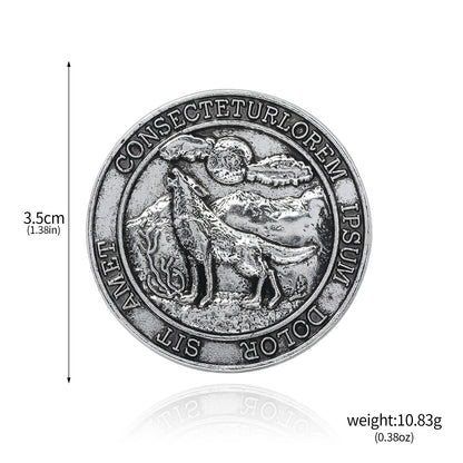 Residents Evils Commemorative Lion Badge Statue Decryption Coins Keychain RPD Raccoon City Police Station Keyring Unisex Jewelry