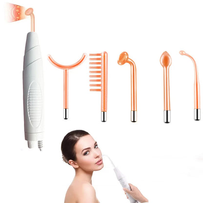 5in1 High Frequency Face Wand Improve Skin Elasticity Portable Handheld High Skin Therapy Wand Machine Neon Argon