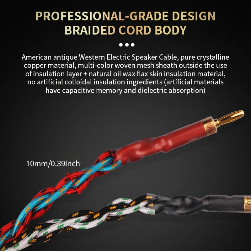 YYAUDIO speaker wires, high-end speaker wires, professional hifi pure copper audio wires with banana heads