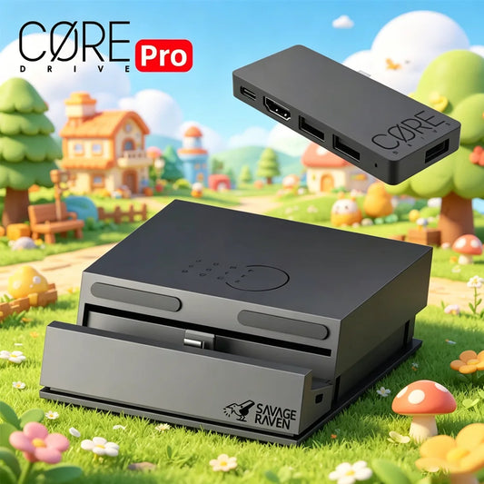 Savage Raven By Skull & Co. Switch2 Jumpgate Dock Pro for Nintendo Switch 2 Console Protable Stand USB C Hub Docking Station