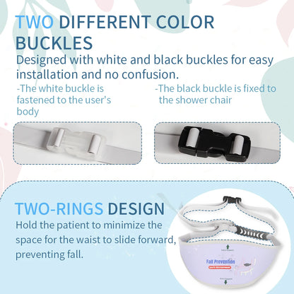 Ehucon Safety Seat Strap Shower Chair Seat Anti-slip Belt Universal Bath Buckle Strap Nursing Care Supplies for Disabled Patient
