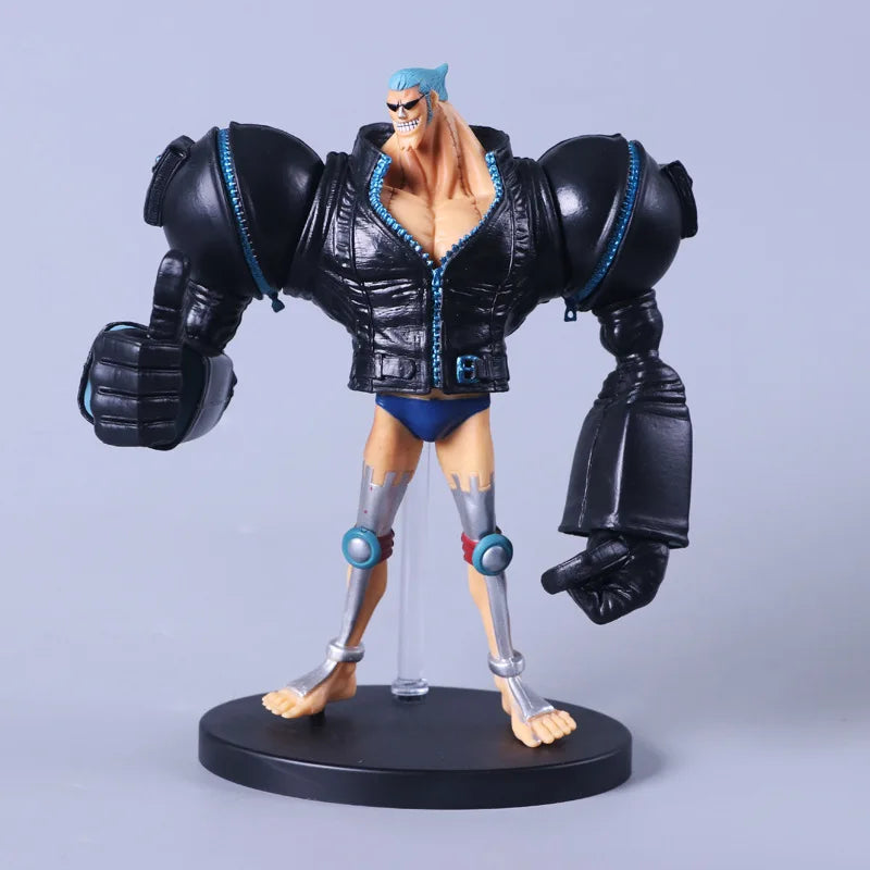 Anime One Piece Brook Chopper Usopp Robin Franky Black Suit Ver. PVC Action Figure Game Statue Collectible Model Toys Doll 17cm