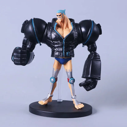 Anime One Piece Brook Chopper Usopp Robin Franky Black Suit Ver. PVC Action Figure Game Statue Collectible Model Toys Doll 17cm
