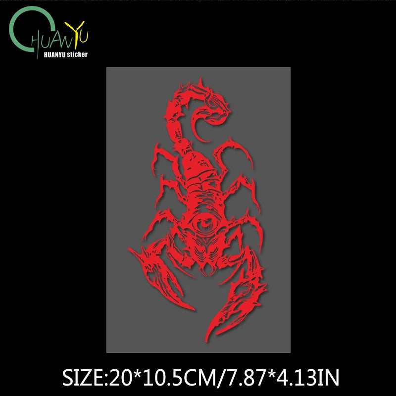 Dark style day eye scorpion car sticker, car and motorcycle scratch proof, waterproof, reflective decoration decal