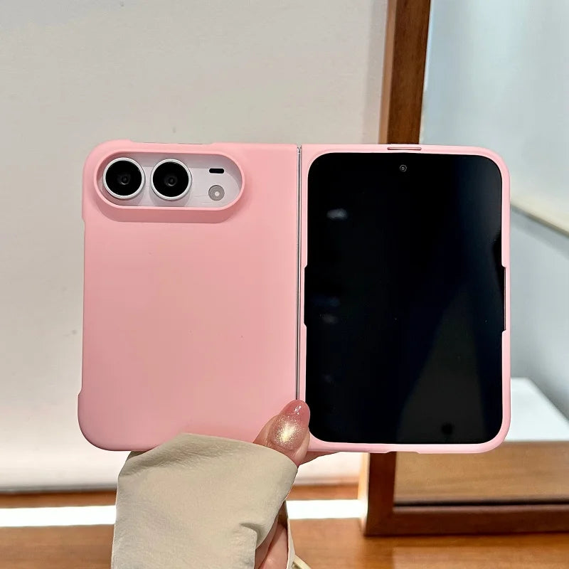 For iPhone Duo Case Fashion Solid Pure Color Frosted Slim Matte Phone Case for iPhone Duo 18 Fold Hard Shockproof Back Covers